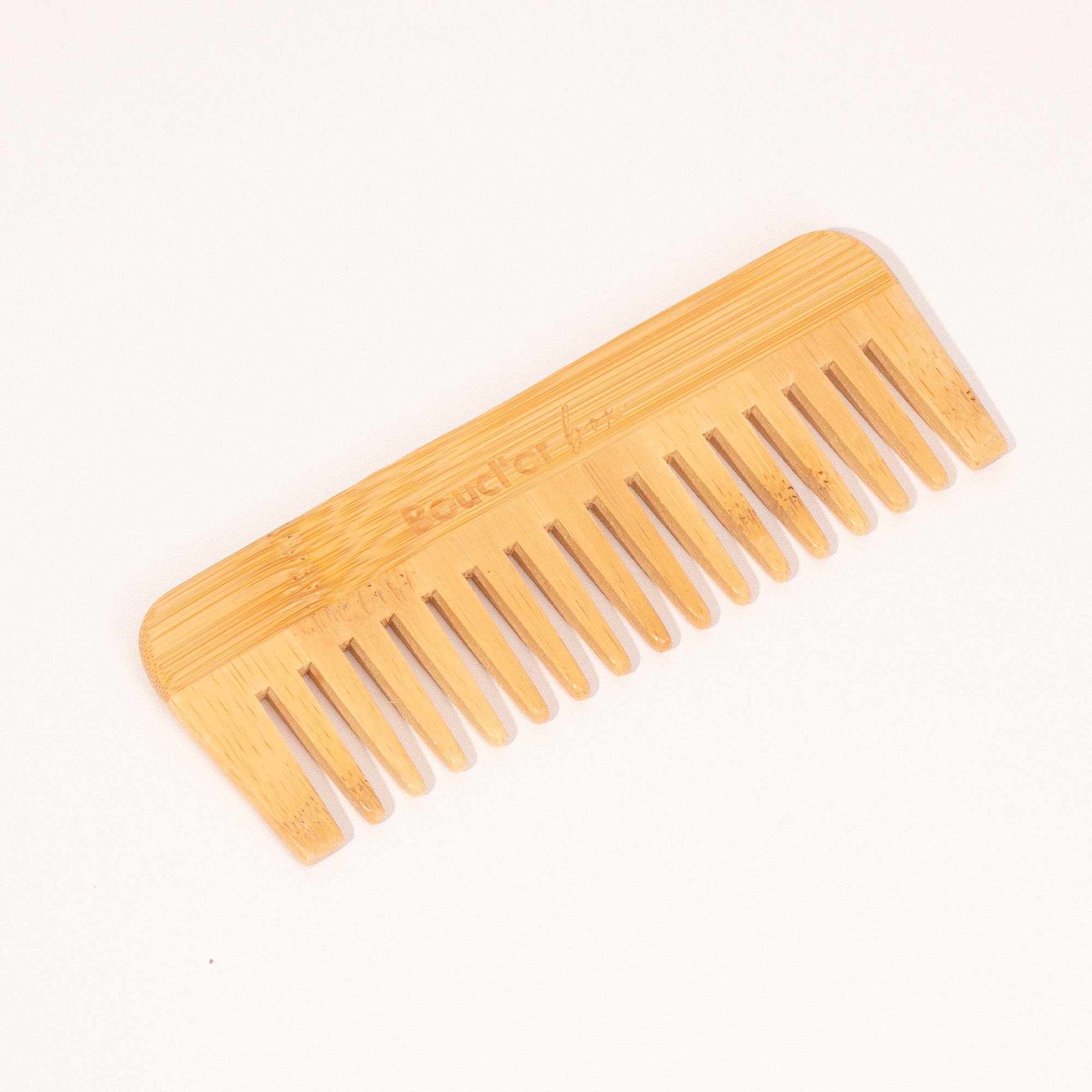 Peigne à dents larges en bois massif - Cheveux bouclés à crépus